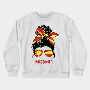 Macedonia girl, Macedonia Flag, Macedonia gift heritage,   Macedonian girlfriend, Crewneck Sweatshirt